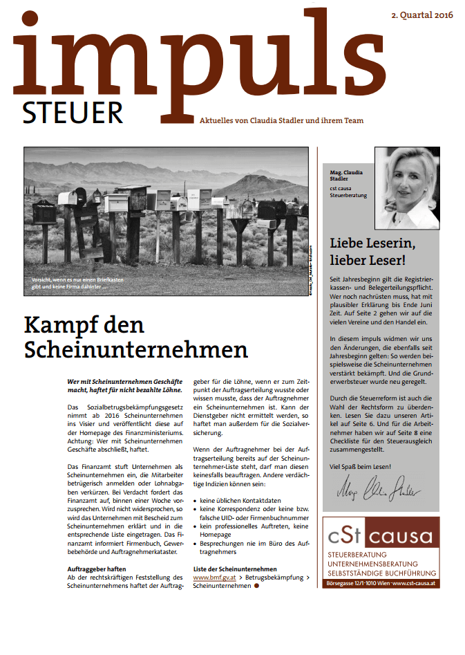 Kundenmagazin - Impuls Q2-2016 - cSt causa