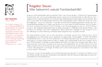 Anzeige im Statement