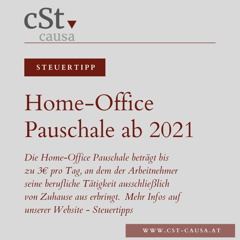 Homeoffice Pauschale ab 2021 | cSt causa