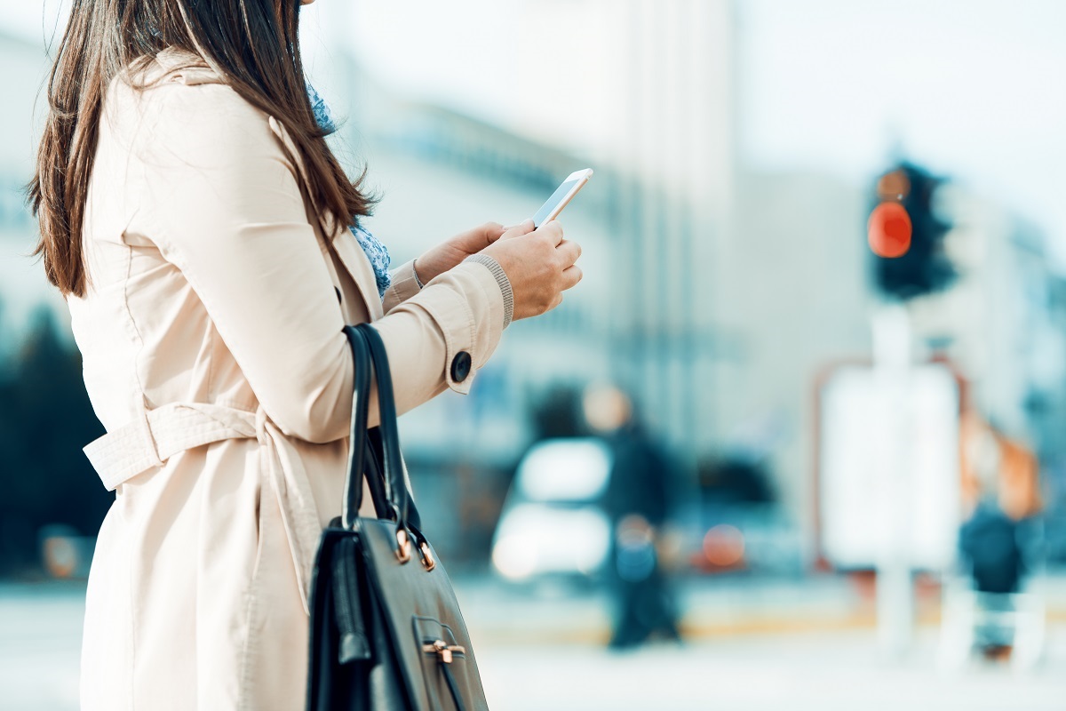 Woman using smart phone